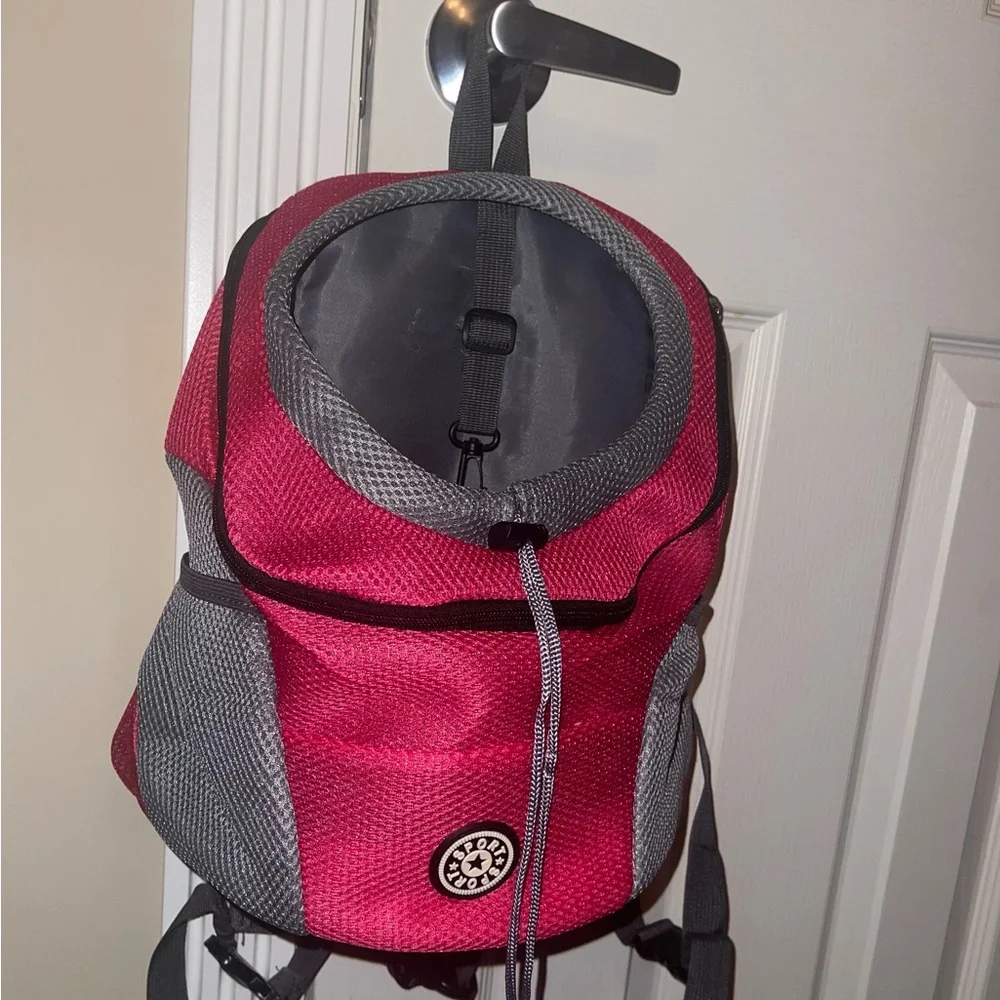 Pink and Gray Pet Carrier Backpack